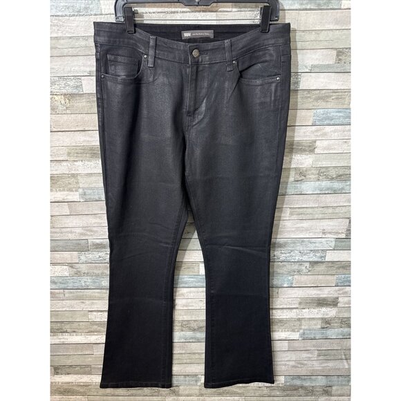 Women’s Levi’s Mid rise Bootcut Skinny Jeans Black Waxed Size 12 - Picture 1 of 16